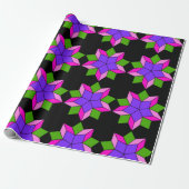 Aantrekkelijk ornament met abstracte violette bloe cadeaupapier (Uitgerold)