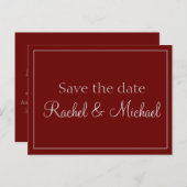 Aantrekkelijk Rood en Grijs Sla de datum op Aankondigingskaart (Voorkant / Achterkant)