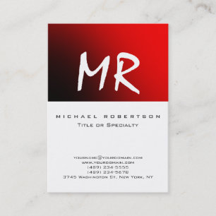Aantrekkelijk Schrift Monogram Wit Rood Zakelijk V Visitekaartje