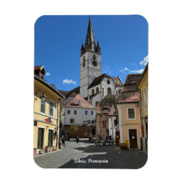 Aantrekkelijk uitzicht op Sibiu, Roemenië op een Magneet