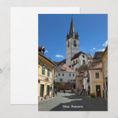 Aantrekkelijk Uitzicht van Sibiu, Roemenië op een Feestdagenkaart (Voorkant / Achterkant)