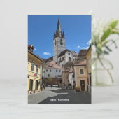 Aantrekkelijk Uitzicht van Sibiu, Roemenië op een Feestdagenkaart (Staand voorkant)