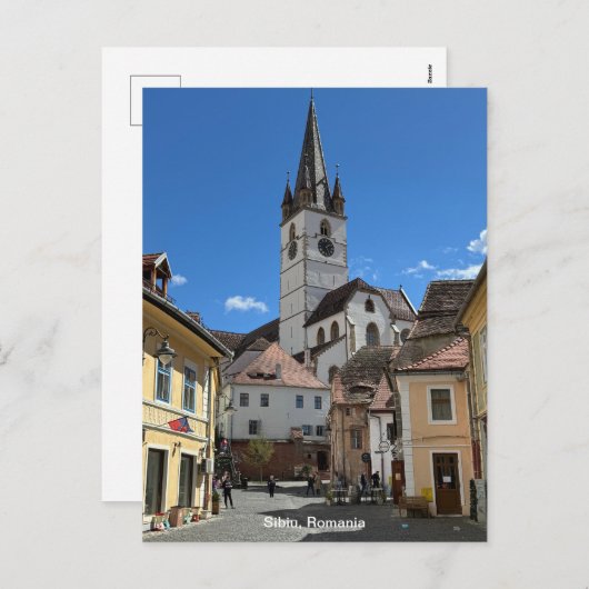 Aantrekkelijk Uitzicht van Sibiu, Roemenië op een Feestdagenkaart (Voorkant / Achterkant)