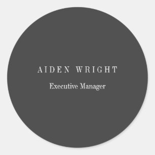 Aantrekkelijk Zwart Klassiek Minimalistisch Ronde Sticker