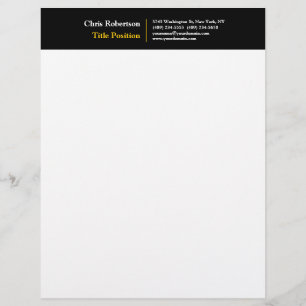 Aantrekkelijk zwart-wit, modern minimalistisch briefhoofd