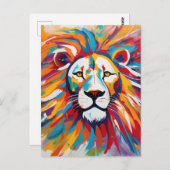 Aantrekkelijke abstracte schoonheidswitte leeuw briefkaart (Voorkant / Achterkant)