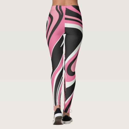 Aantrekkelijke agaat marmer l roze en zwart oefeni leggings (Achterkant)