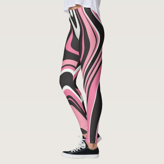 Aantrekkelijke agaat marmer l roze en zwart oefeni leggings (Links)