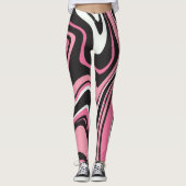 Aantrekkelijke agaat marmer l roze en zwart oefeni leggings (Voorkant)