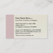 Aantrekkelijke antiek roze stengels op witte roze visitekaartje (Achterkant)