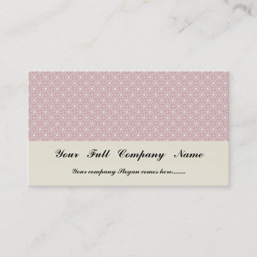 Aantrekkelijke antiek roze stengels op witte roze visitekaartje (Voorkant)