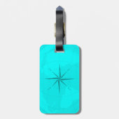 Aantrekkelijke Blauwgroen Wereldkaart met compass- Bagagelabel (Achterkant verticaal)