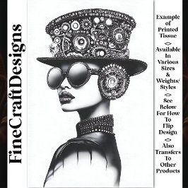 Aantrekkelijke Chic Steampunk Woman AC7 Decoupage Tissuepapier