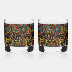 Aantrekkelijke Cyaan "Aztec Dream" 12oz glazen tui