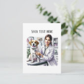 Aantrekkelijke dierenartsenpraktijk aanpasbaar briefkaart (Staand voorkant)