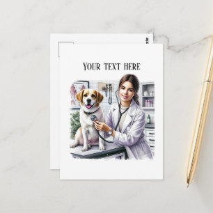 Aantrekkelijke dierenartsenpraktijk aanpasbaar briefkaart