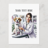 Aantrekkelijke dierenartsenpraktijk aanpasbaar briefkaart (Voorkant)