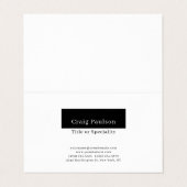 Aantrekkelijke Eenvoudige Zwart Wit Premium Parel Visitekaartje (Buitenkant ongevouwen)