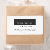 Aantrekkelijke Eenvoudige Zwart Wit Professioneel  Etiket (Insitu)