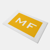 Aantrekkelijke geel-witte Jouw naam monogram Deurmat (Schuin)