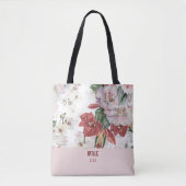 Aantrekkelijke gepersonaliseerde grote bloemrijke  tote bag (Voorkant)