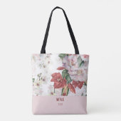 Aantrekkelijke gepersonaliseerde grote bloemrijke  tote bag (Achterkant)