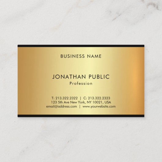 Aantrekkelijke Glamor Gold Professional Elegant Lu Visitekaartje (Achterkant)
