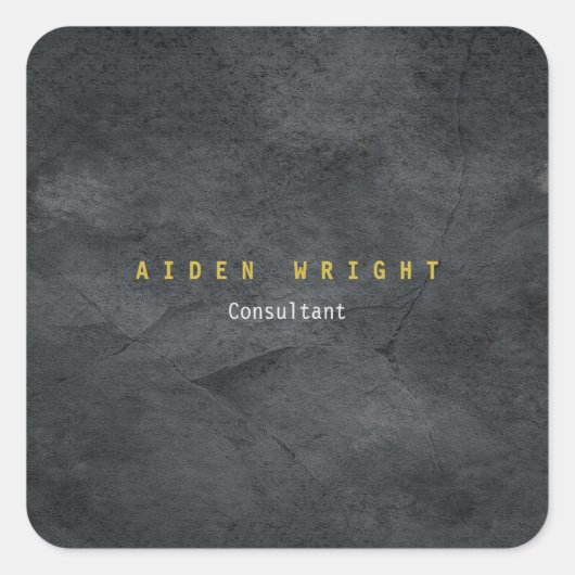 Aantrekkelijke Grijs Gouden Kleur Modern Minimalis Vierkante Sticker (Voorkant)