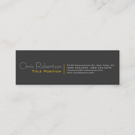 Aantrekkelijke grijze gele charme mini visitekaartje (Voorkant)