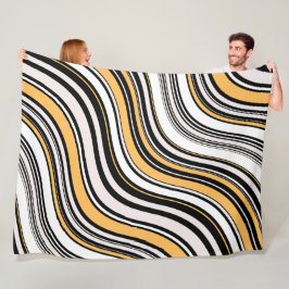 Aantrekkelijke inkt art Abstract patroon zwart gee Fleece Deken