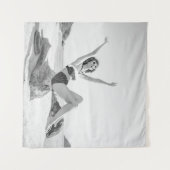 Aantrekkelijke jonge vrouw in bikini op de beachvi wandkleed (Voorkant (horizontaal))