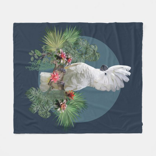 Aantrekkelijke kaketoe vogel fleece deken (Voorkant (Horizontaal))