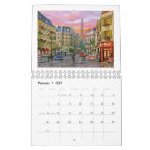 Aantrekkelijke kalender van de straten van Parijs (Feb 2027)