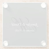 Aantrekkelijke kalligrafie Monogram bruiloft Glazen Onderzetter (Achterkant)