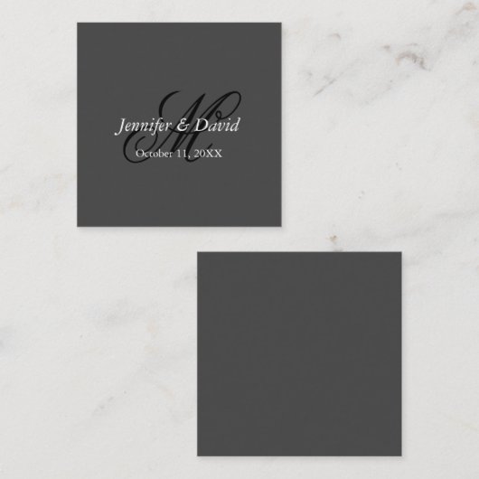 Aantrekkelijke kalligrafie Monogram bruiloft Informatiekaartje (Voorkant / Achterkant)