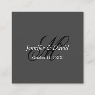 Aantrekkelijke kalligrafie Monogram bruiloft Informatiekaartje