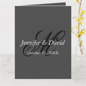 Aantrekkelijke kalligrafie Monogram bruiloft Kaart (Gele Bloem)