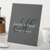 Aantrekkelijke kalligrafie Monogram bruiloft Reclamebord Met Voetstuk (Insitu)