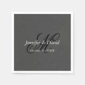 Aantrekkelijke kalligrafie Monogram bruiloft Servet (Voorkant)