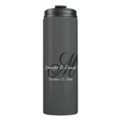 Aantrekkelijke kalligrafie Monogram bruiloft Thermosbeker (Voorkant)
