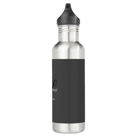 Aantrekkelijke kalligrafie Monogram bruiloft Waterfles (Rechts)