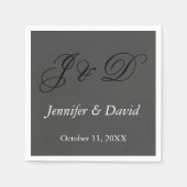 Aantrekkelijke kalligrafie Script Monogram bruilof Servet (Voorkant)