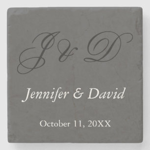 Aantrekkelijke kalligrafie Script Monogram bruilof Stenen Onderzetter