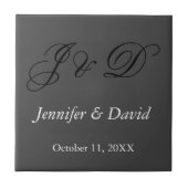 Aantrekkelijke kalligrafie Script Monogram bruilof Tegeltje (Voorkant)