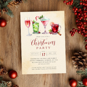 Aantrekkelijke Kerst Dranken Kerstfeest   Kaart