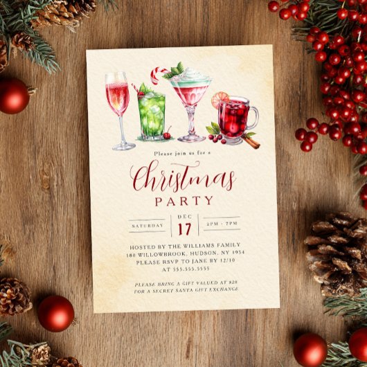 Aantrekkelijke Kerst Dranken Kerstfeest Kaart