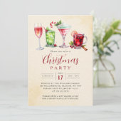 Aantrekkelijke Kerst Dranken Kerstfeest Kaart (Staand voorkant)
