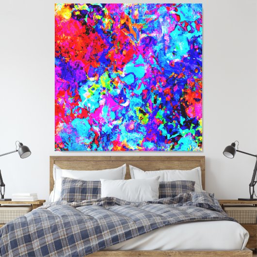 Aantrekkelijke kleurenschema's van Abstract patroo Canvas Afdruk (Insitu (Slaapkamer))