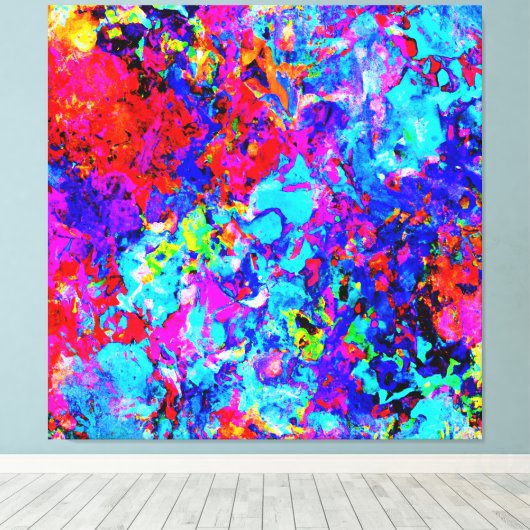 Aantrekkelijke kleurenschema's van Abstract patroo Canvas Afdruk (Insitu (Houten vloer))