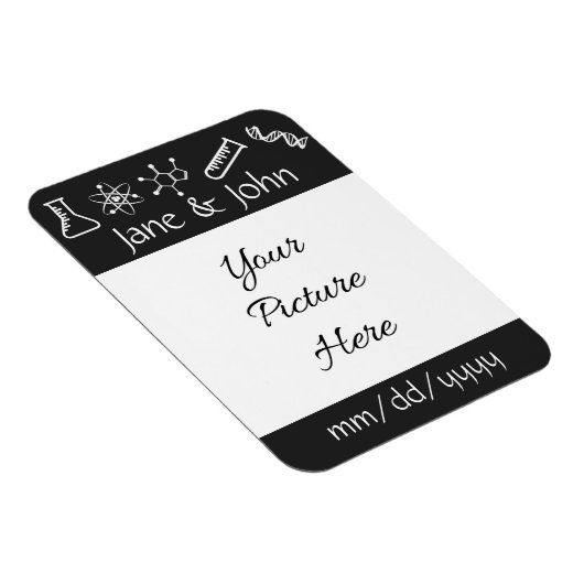 Aantrekkelijke krachten in Black Save-the-Date Mag Magneet (Rechterzijde)